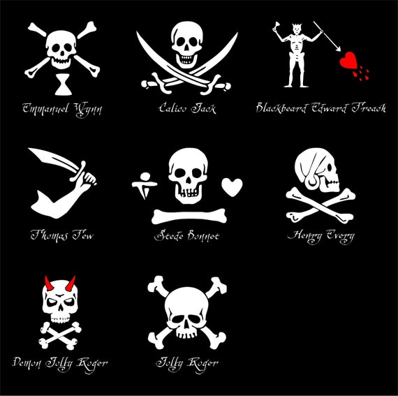 Pirate Flag Vinyl Decals Etsy