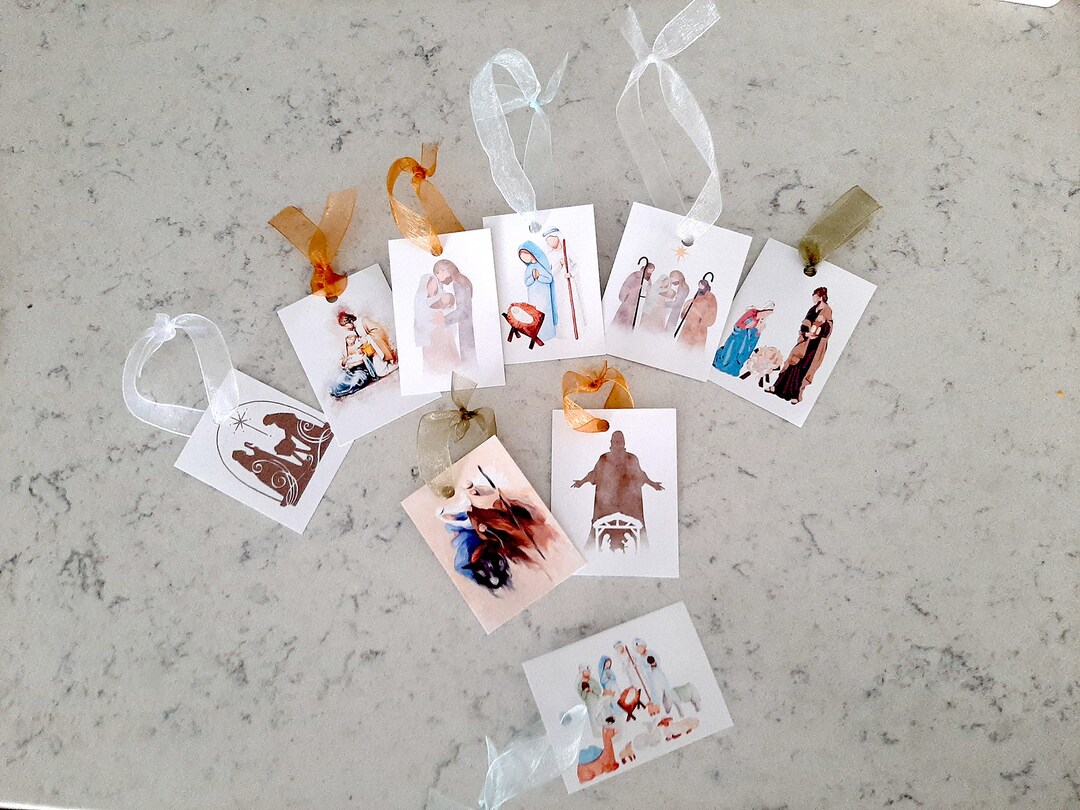 Nativity Gift Tags Printable, Digital, Instant Download, DIY Gift Tag ...