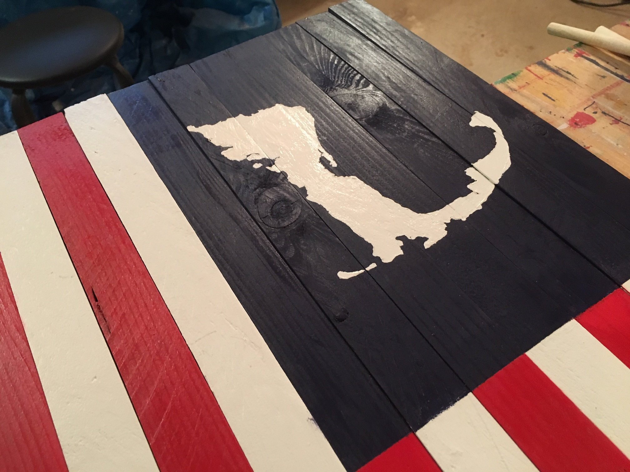 Cape Cod Flag Valance 2 Sizes Available Cape Cod American Flag Nautical Themed | Etsy