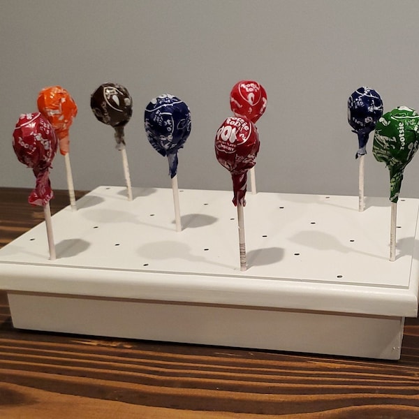 12"x7.25" | 27 Pop Max| Solid Wood Cake Pop or Lollipop Display | Custom sizes available