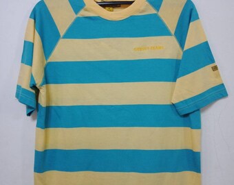 Vtg 90's GUESS Jeans T Shirt Striped 