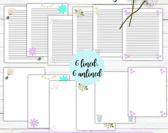 Printable Daisy Stationery, Lined and Blank Writing Paper (A4 and Letter Size)