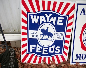 Wayne feeds Metal sign 23x18 inch