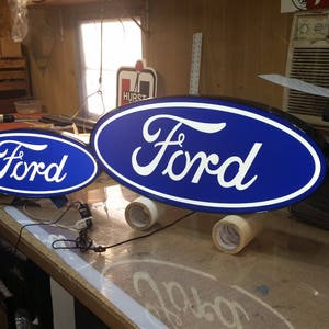 Ford oval Lighted sign 32x15x4 inch deep large one in pic