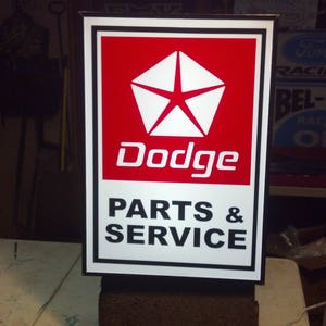 Dodge parts & service 23x15x4 lighted sign 6ft switched cord