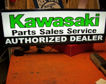 Kawasaki Parts sales service lighted sign 30x10x2 inch