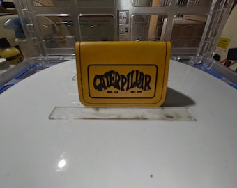 Caterpillar logo 2 pocket leather wallet or business card holder