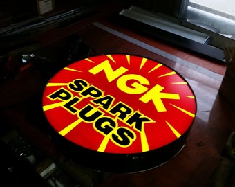 NGK Spark plugs Lighted sign 24 inch round x 4 inch thick