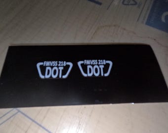 2 FMVSS 218 DOT Helmet stickers white