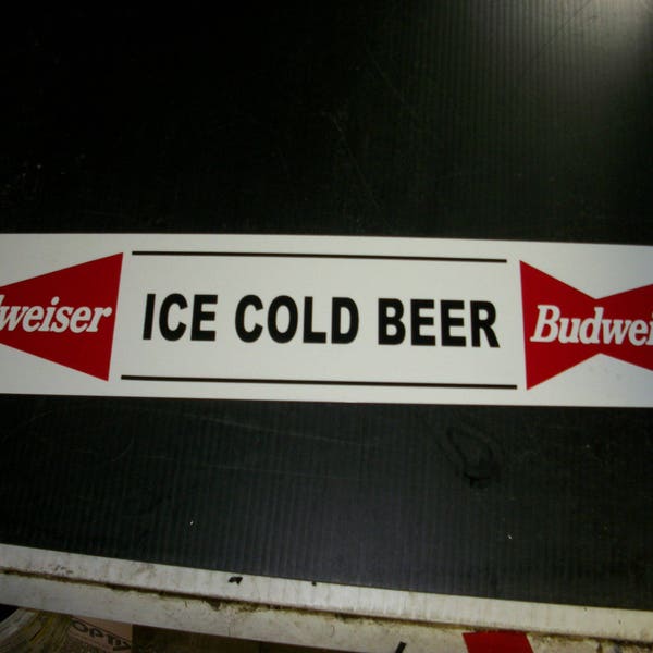 Budweiser Ice Cold Beer metal sign 24x6 inch