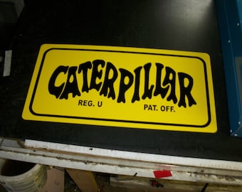 Caterpillar old logo metal sign 10x20 inch