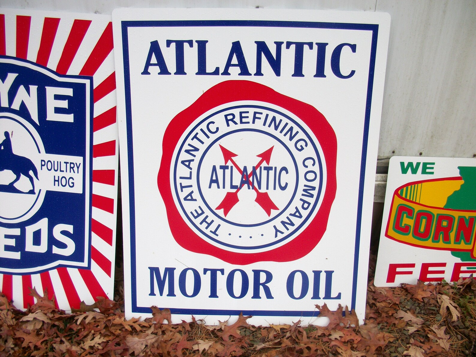Atlantic Motor Oil Metal Sign 23x18 Inch Etsy