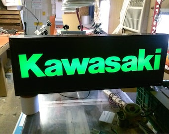 Kawasaki lighted sign 30x10x3 inch