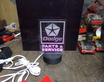 Dodge parts and service led lighted sign night light