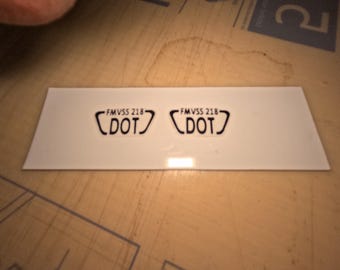 2 FMVSS 218 DOT Helmet stickers black