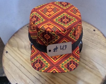 Hand made flat top hat one of a kind southwestern pattern #43