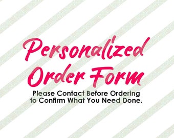 Personalization Order Form