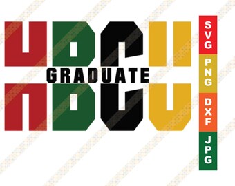 HBCU Graduate Split Letters SVG DXF Cricut or Silhouette Cut File