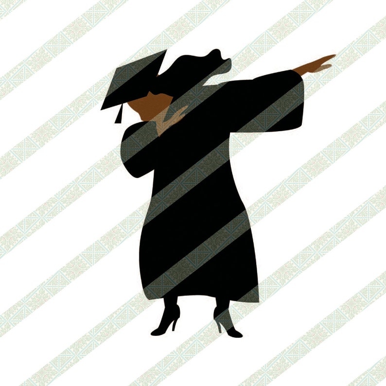 Download Black Woman Graduate Dabbing SVG DXF in Graduation Gown ...