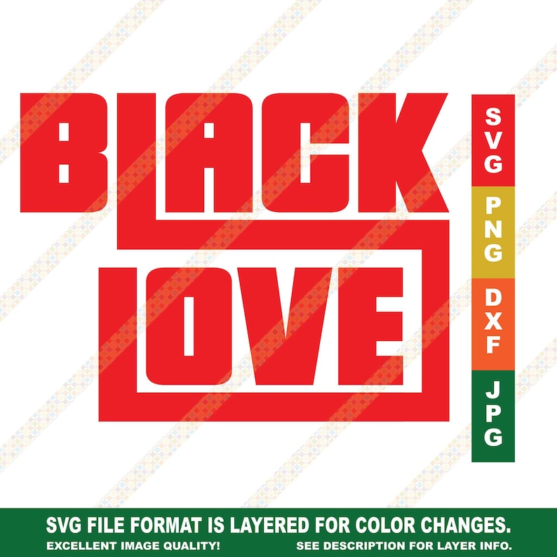 Black Love Valentine's Day African American SVG PNG JPG | Etsy