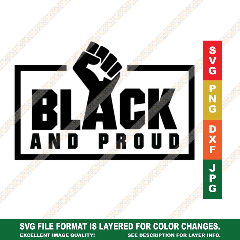 Download Black and Proud Fist SVG PNG JPEG Text File Cricut or | Etsy