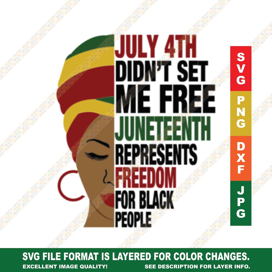 Download July 4th Didn't Set Me Free Juneteenth SVG DXF PNG jpg Cut ...