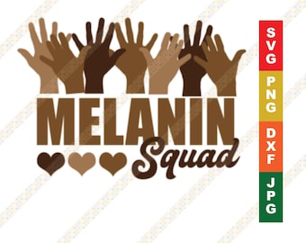 Melanin Squad Shades of Brown Hands SVG DXF Cricut or Silhouette Download