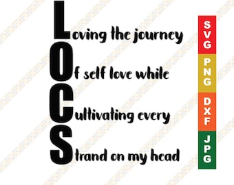 Locs Quote SVG - Loving The Journey of Self Love While Cultivating Every Strand on My Head Dreadlocks Cricut or Silhouette Cut File