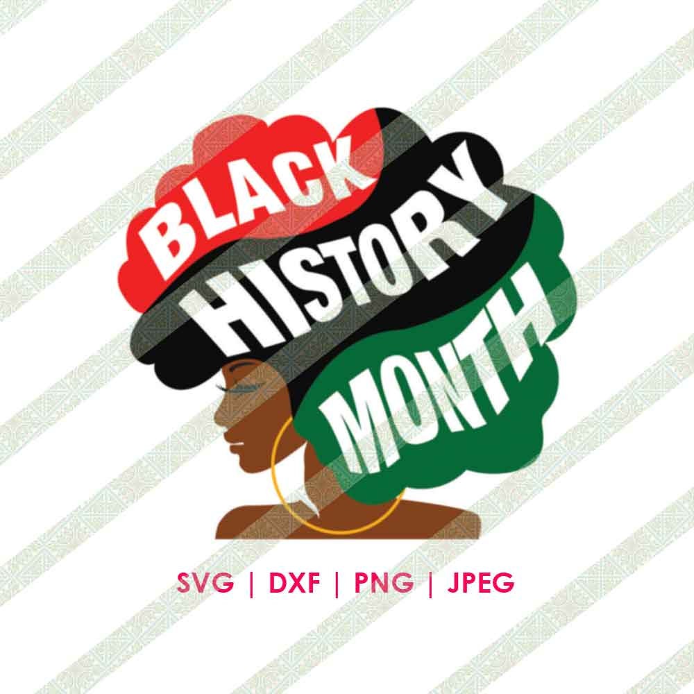 Black History Month Afro SVG Black Woman Words in Afro Natural | Etsy