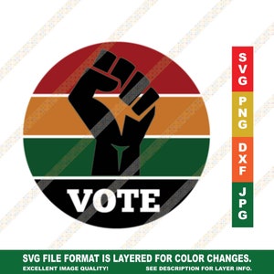 Vote Black Power Fist - Voting Rights SVG Cricut or Silhouette Cut File