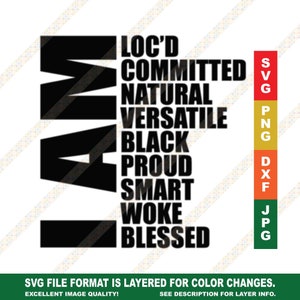 I Am Loc'd Committed Vertical Locs or Dreadlocks SVG Cricut or Silhouette Cut File