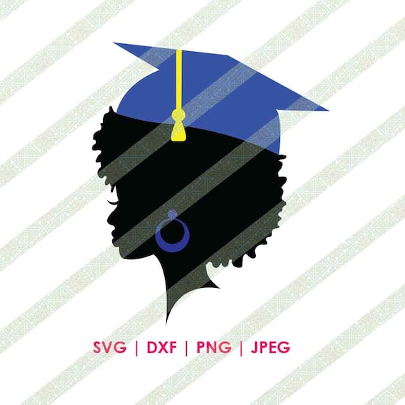 Download Black Woman Graduate Cap Svg Dxf Cricut Or Silhouette Cutting Etsy