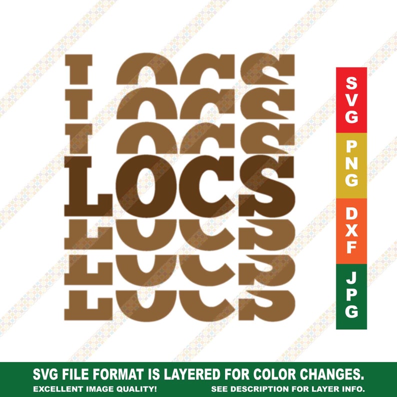 Download Locs Stacked Letters Celebration SVG Cricut or Silhouette ...