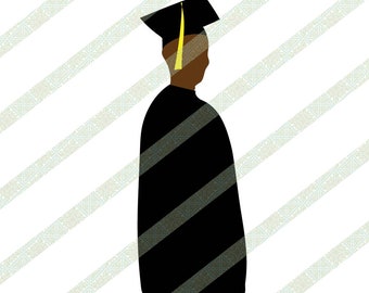Black Man Graduate Svg - Etsy