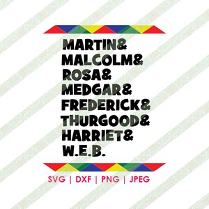 MLK, Malcolm X, Rosa Parks SVG Black History Month Cutting File for Cricut and Silhouette