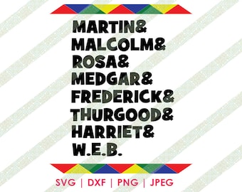 MLK, Malcolm X, Rosa Parks SVG Black History Month Cutting File for Cricut and Silhouette