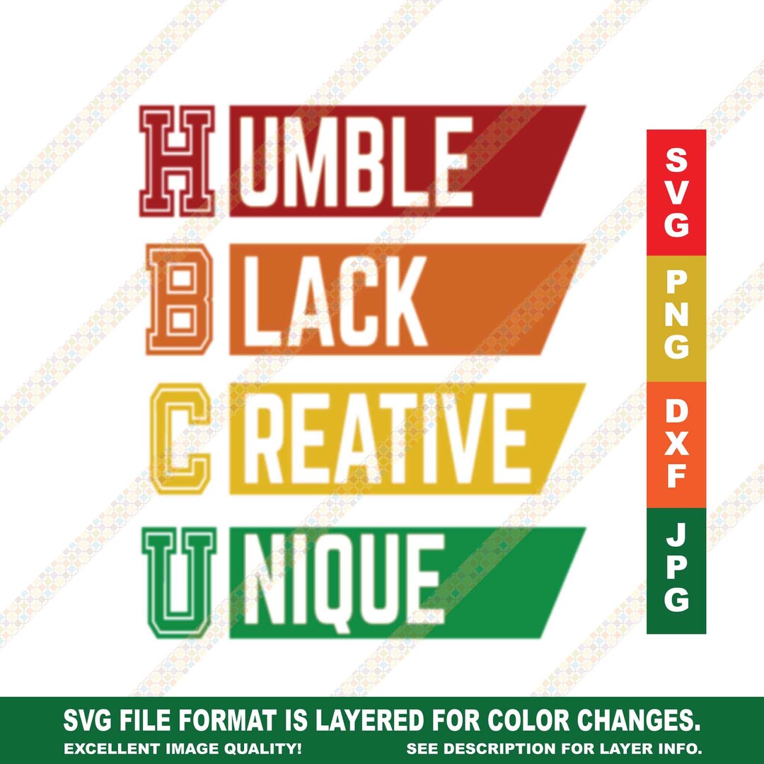 HBCU Acronym Humble Black Creative Unique SVG Letterman Athlete Cricut