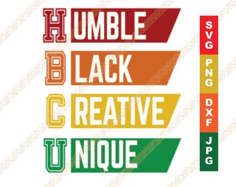 HBCU Acroniem Humble Black Creative Unieke SVG Letterman Atleet Cricut of Silhouette Cut Download File