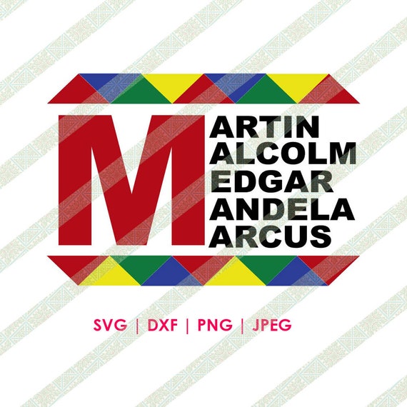 Download Free Black History Month Svg Martin Mlk Malcolm Medgar Mandela Etsy SVG Cut Files