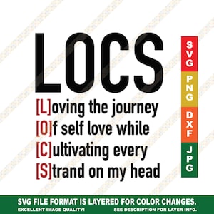 Locs Quote SVG - Loving The Journey Dreadlocks Loc'd Sisterlocks Newly Loc'd Up PNG Cricut or Silhouette Cut File