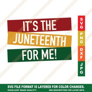 Es the Juneteenth For Me SVG Cricut o Silhouette Cut File