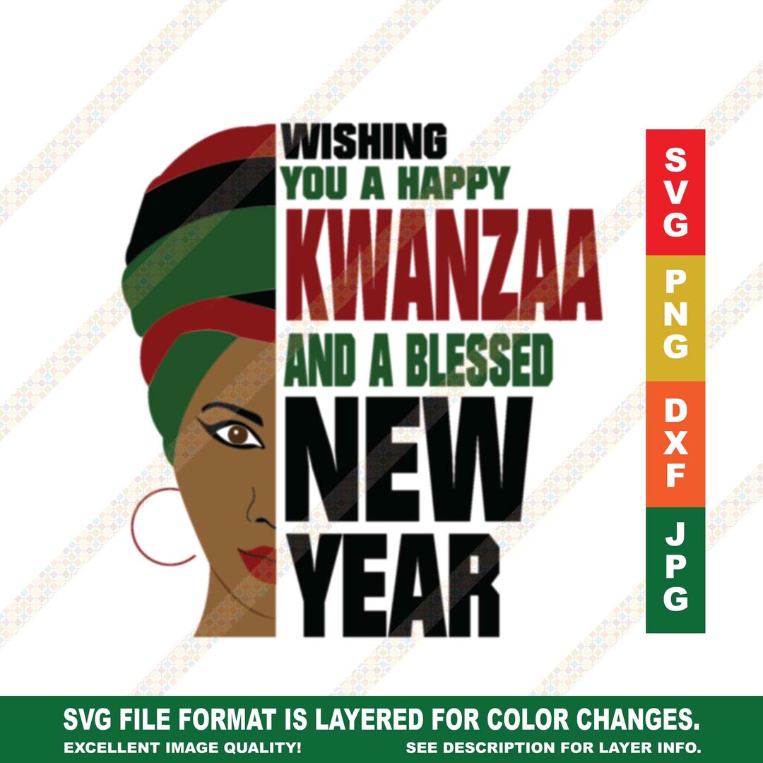 Happy Kwanzaa Afrocentric African Woman SVG PNG DXF Cricut or ...