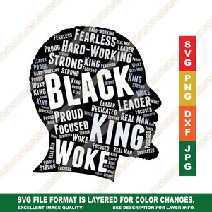 Black Man SVG Black King Bald African American Man With Beard Cricut or Silhouette Cut File