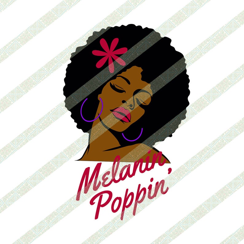 Download Melanin Poppin Big Afro SVG Natural Hair Afro Art for ...