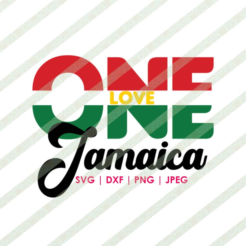Download One Love Jamaica Flag Colors SVG PNG JPG Cutting File for | Etsy