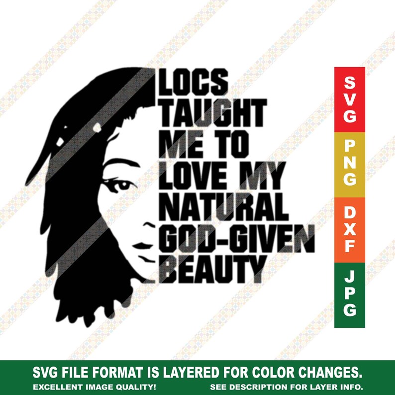 Download Locs Silhouette Quote Love My Natural Beauty SVG / | Etsy