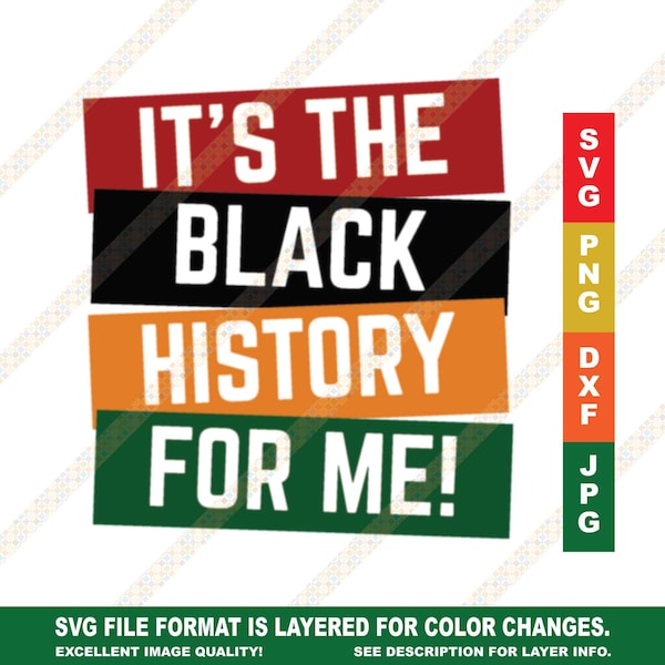 C'est l'histoire des noirs pour moi (mois de l'histoire des noirs) SVG PNG JPEG Cricut ou fichier de coupe Silhouette