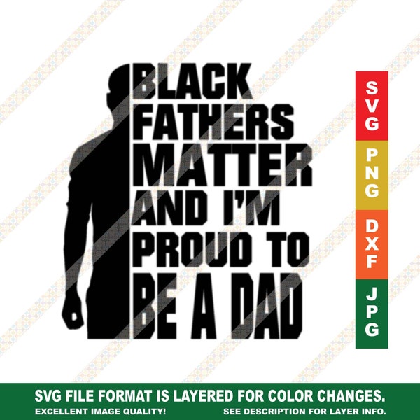 Archivo de corte SVG para Cricut o Silhouette del Día del Padre con el lema Padres negros importan