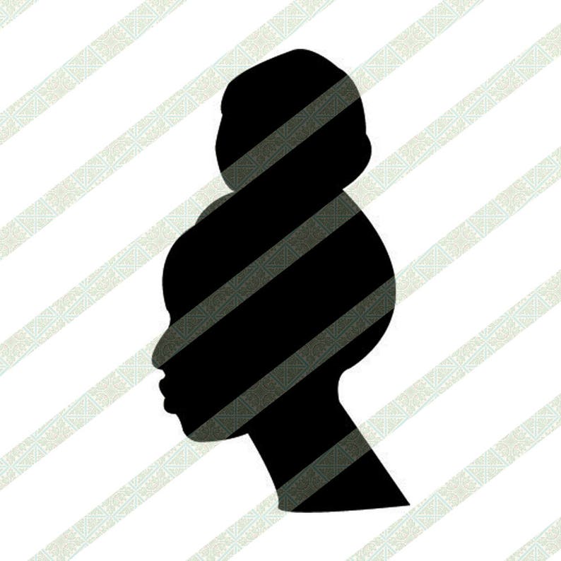 Download Black Woman Silhouette SVG Top Bun Afro Bun Puff African ...