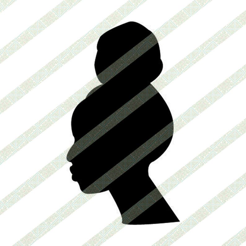 Download Black Woman Silhouette SVG Top Bun Afro Bun Puff African | Etsy